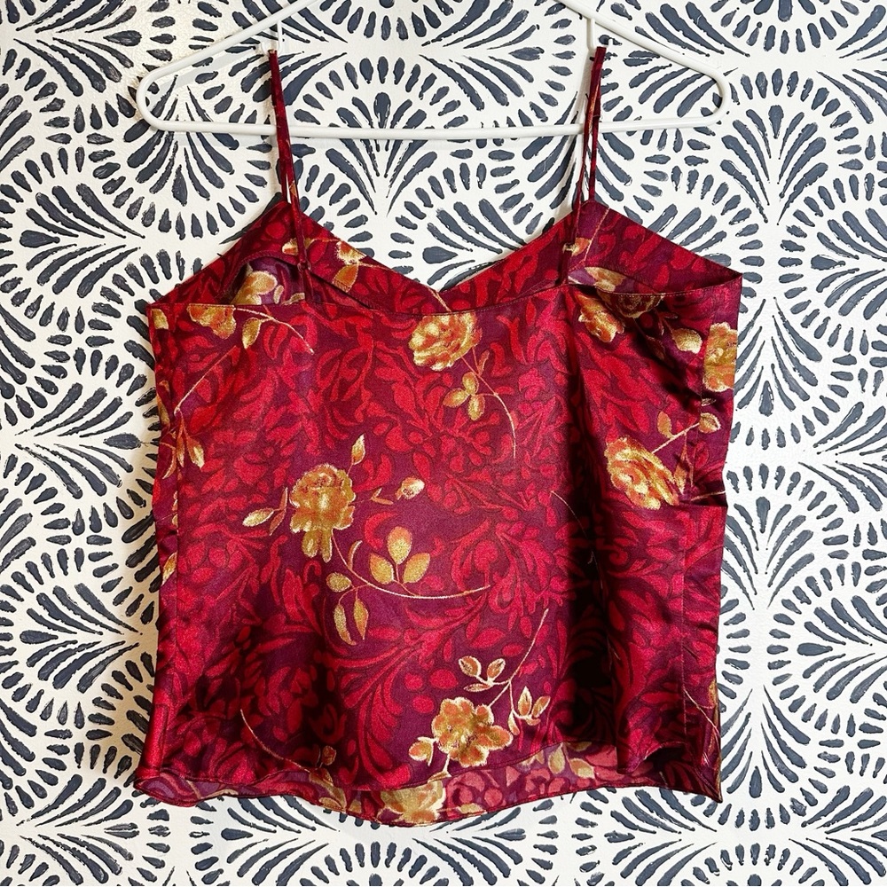 Vintage A’ Milano Satin Floral Tank Top - Picture 4 of 11